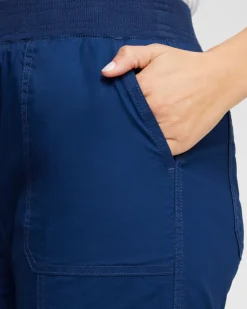 Poplin Cropped Roll Tab Pants