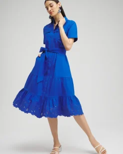 Poplin Cutout Shirt Dress