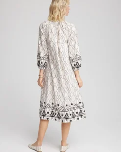 Poplin Embellished Midi Dress