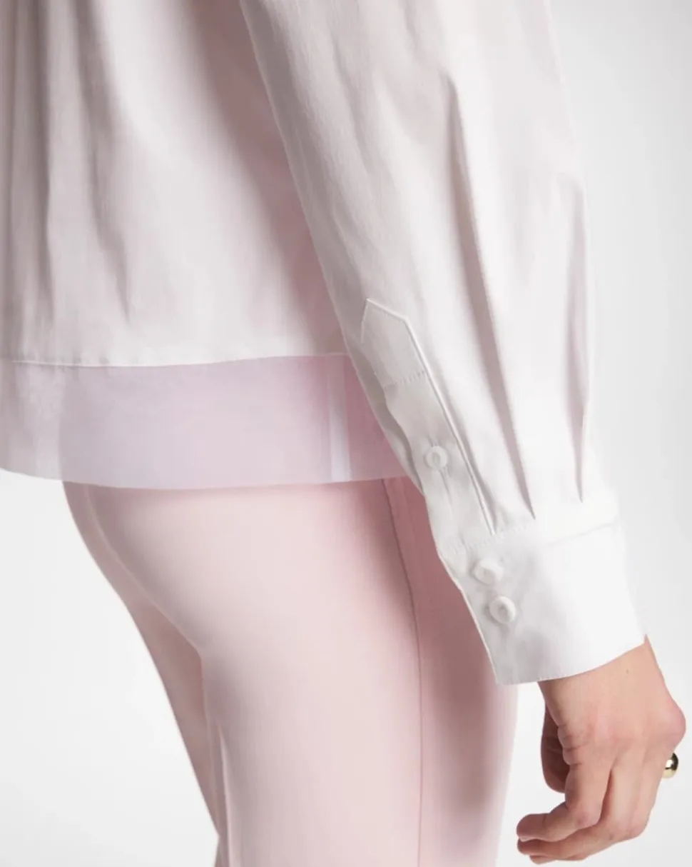 Poplin Organza Collared Shirt