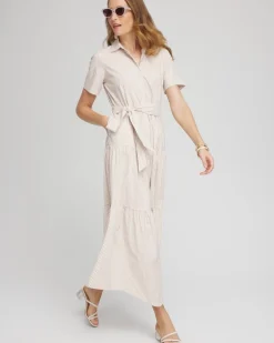 Poplin Stripe Shirt Dress