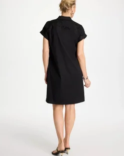Popover Embroidered Poplin Dress