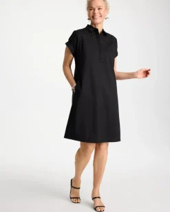 Popover Embroidered Poplin Dress