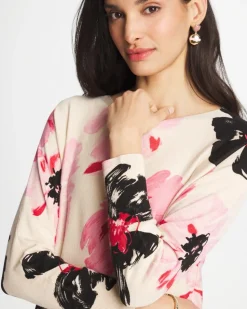 Printed Bateau Dolman Pullover