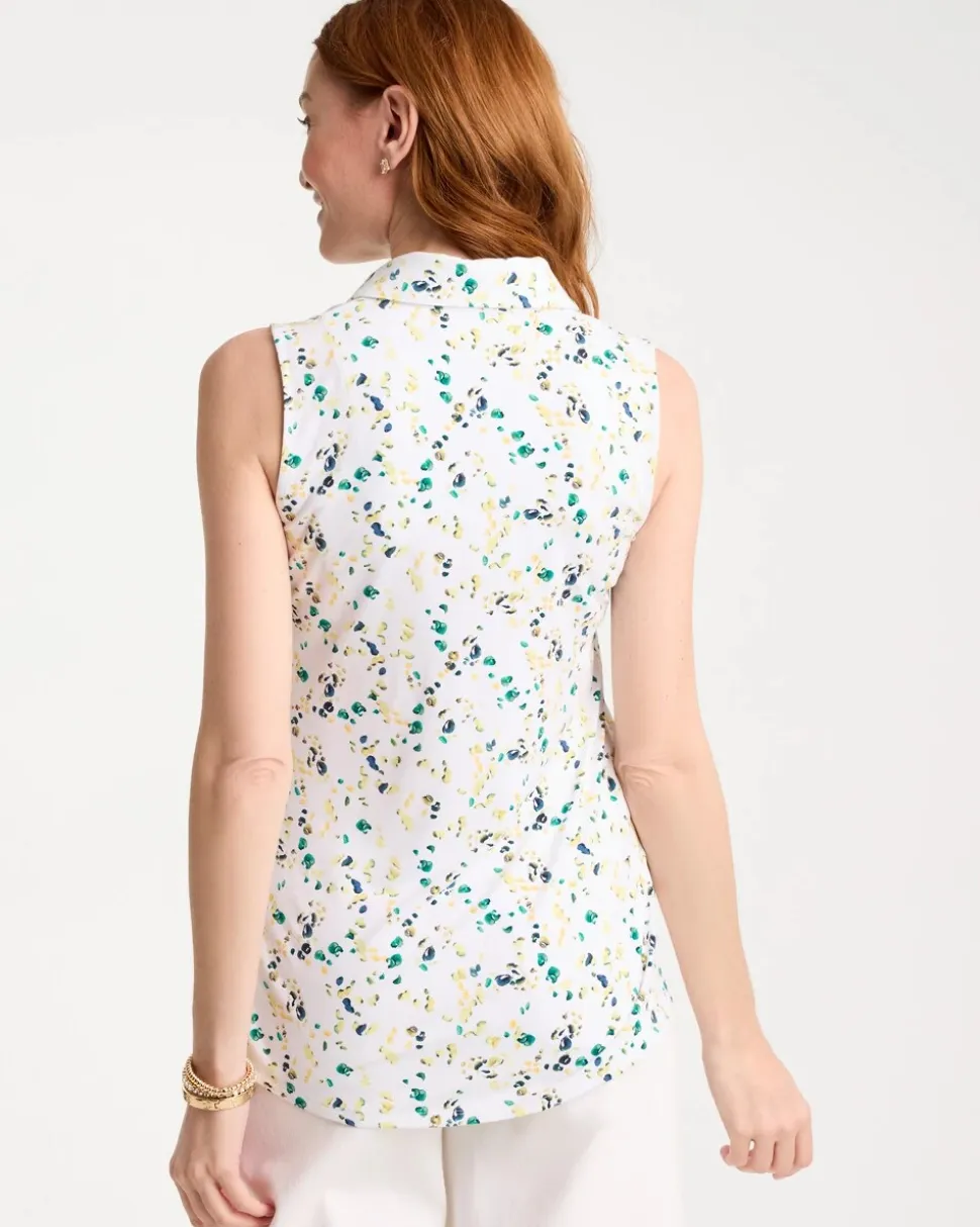 Printed Collared Tunic Tank