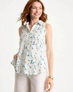 Printed Collared Tunic Tank
