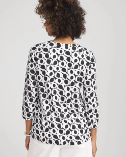 Printed Cotton Slub Henley Shirt