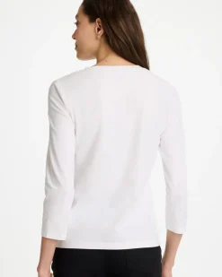 Printed Cotton Stretch 3/4 Sleeve Tee