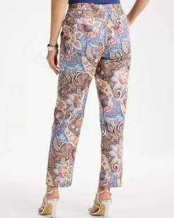 Printed Cotton Twill Barrel Pants