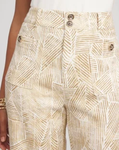 Printed Cropped Straight-Leg Pants