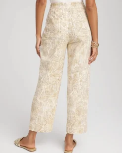 Printed Cropped Straight-Leg Pants