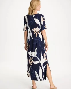 Printed Jersey Knit Column Dress