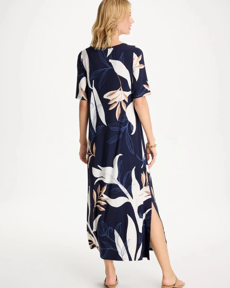 Printed Jersey Knit Column Dress