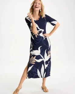 Printed Jersey Knit Column Dress