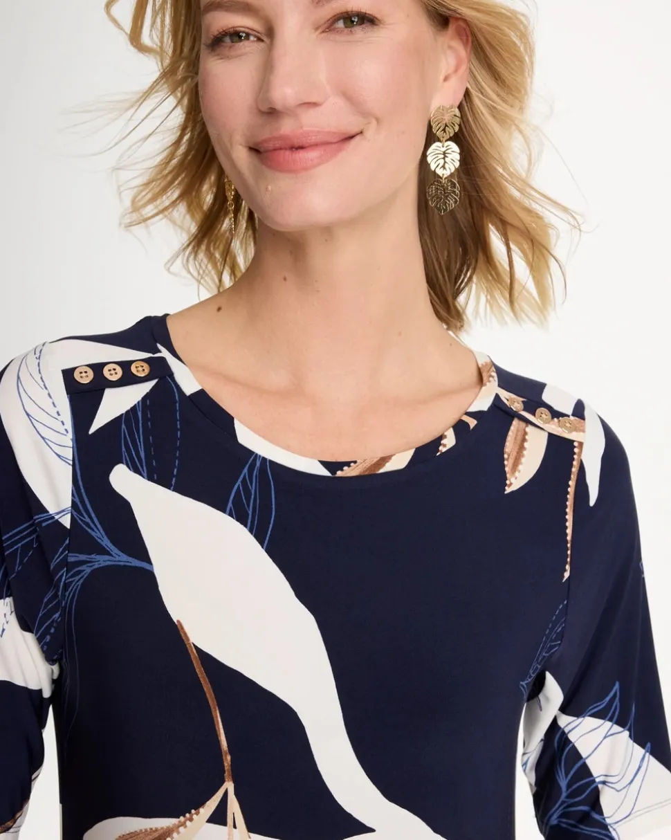 Printed Jersey Knit Column Dress