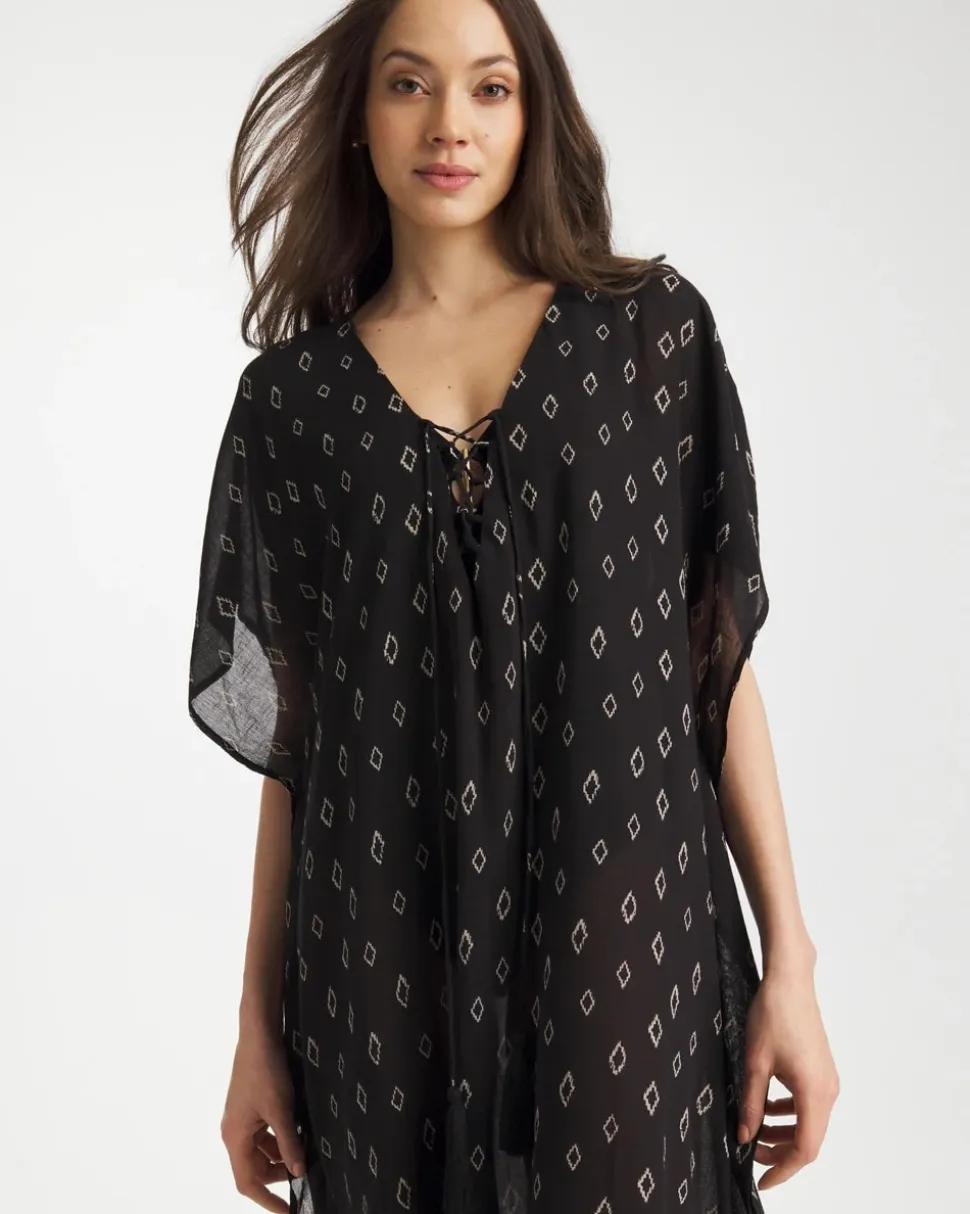 Printed Kaftan Swim Cover-Up