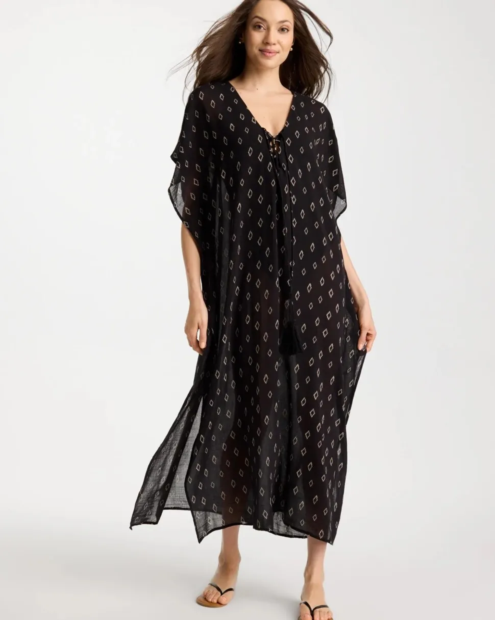 Printed Kaftan Swim Cover-Up