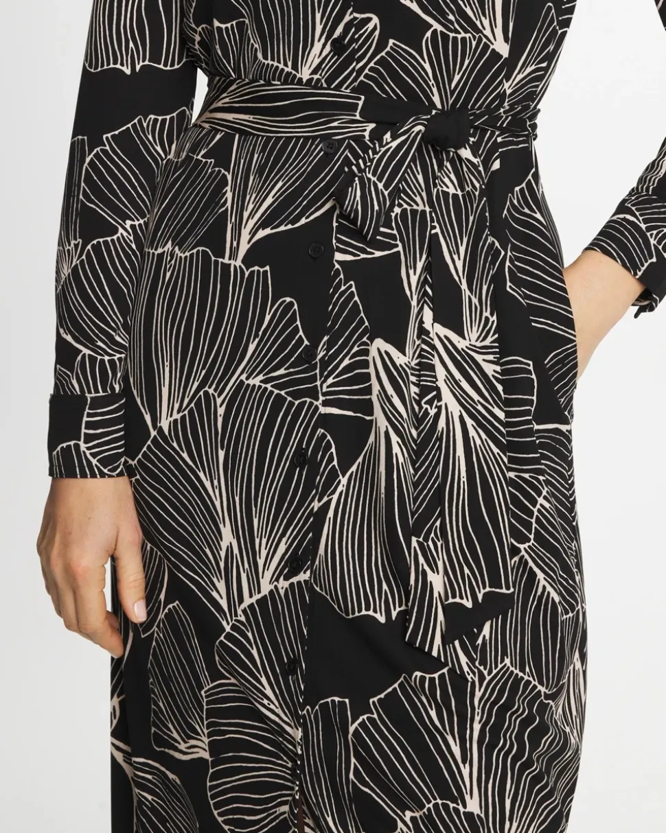 Printed Knit Shirtdress