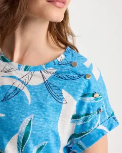 Printed Linen Button Tunic