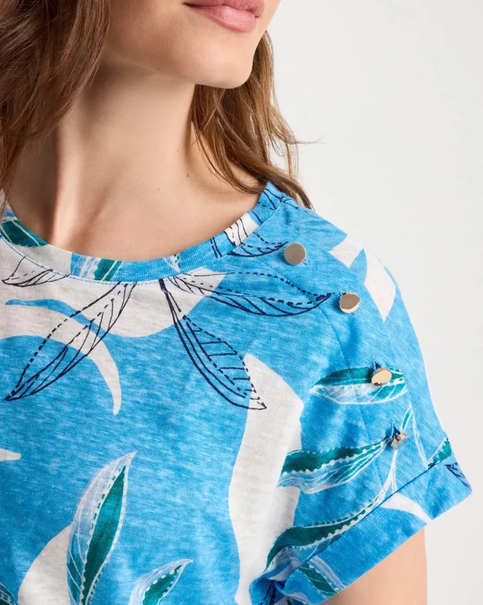 Printed Linen Button Tunic
