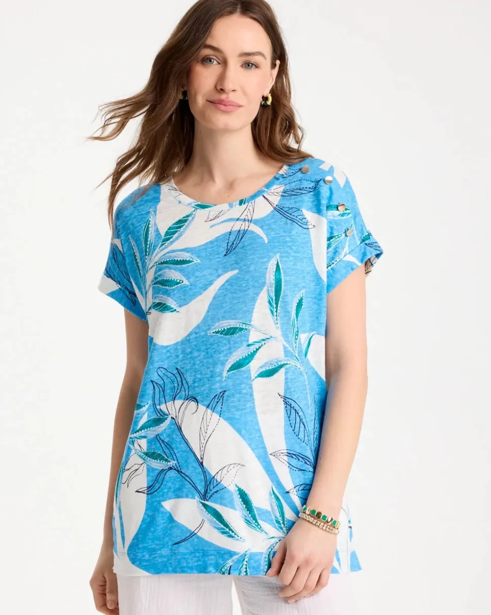 Printed Linen Button Tunic