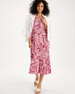 Printed Midi Shirt Dress