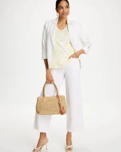 Printed Pima Elbow-Sleeve Tee