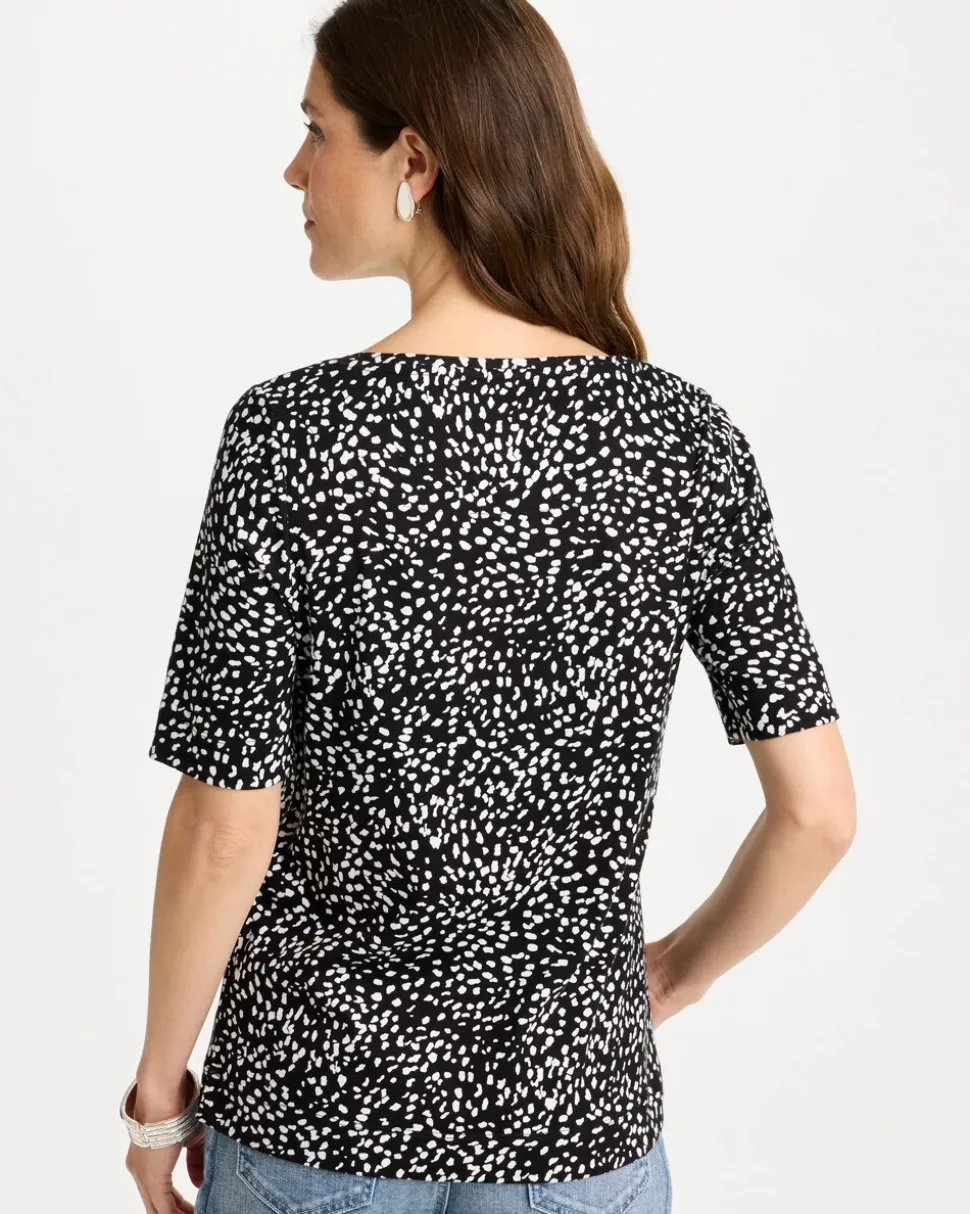 Printed Pima Elbow Sleeve Tee