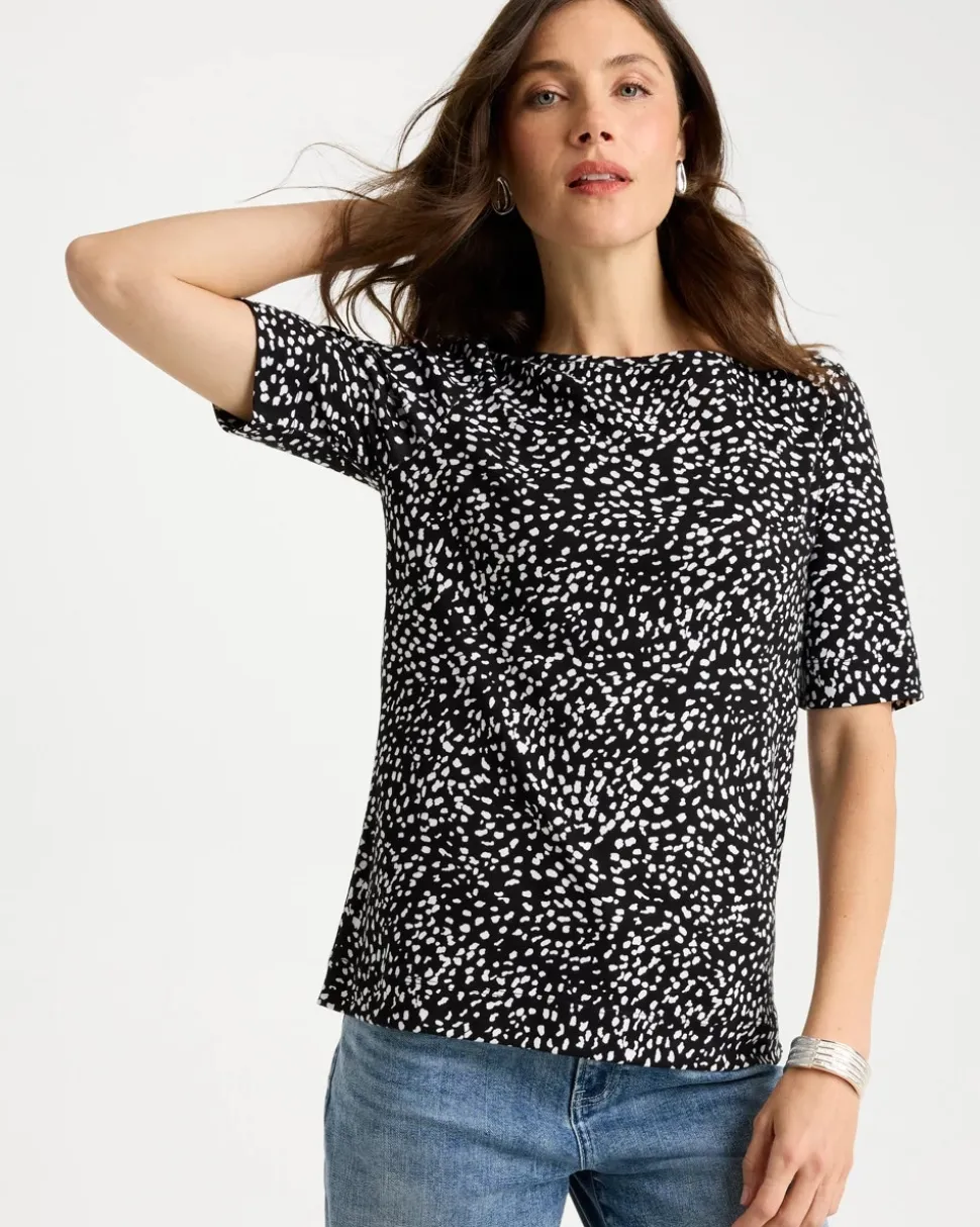 Printed Pima Elbow Sleeve Tee