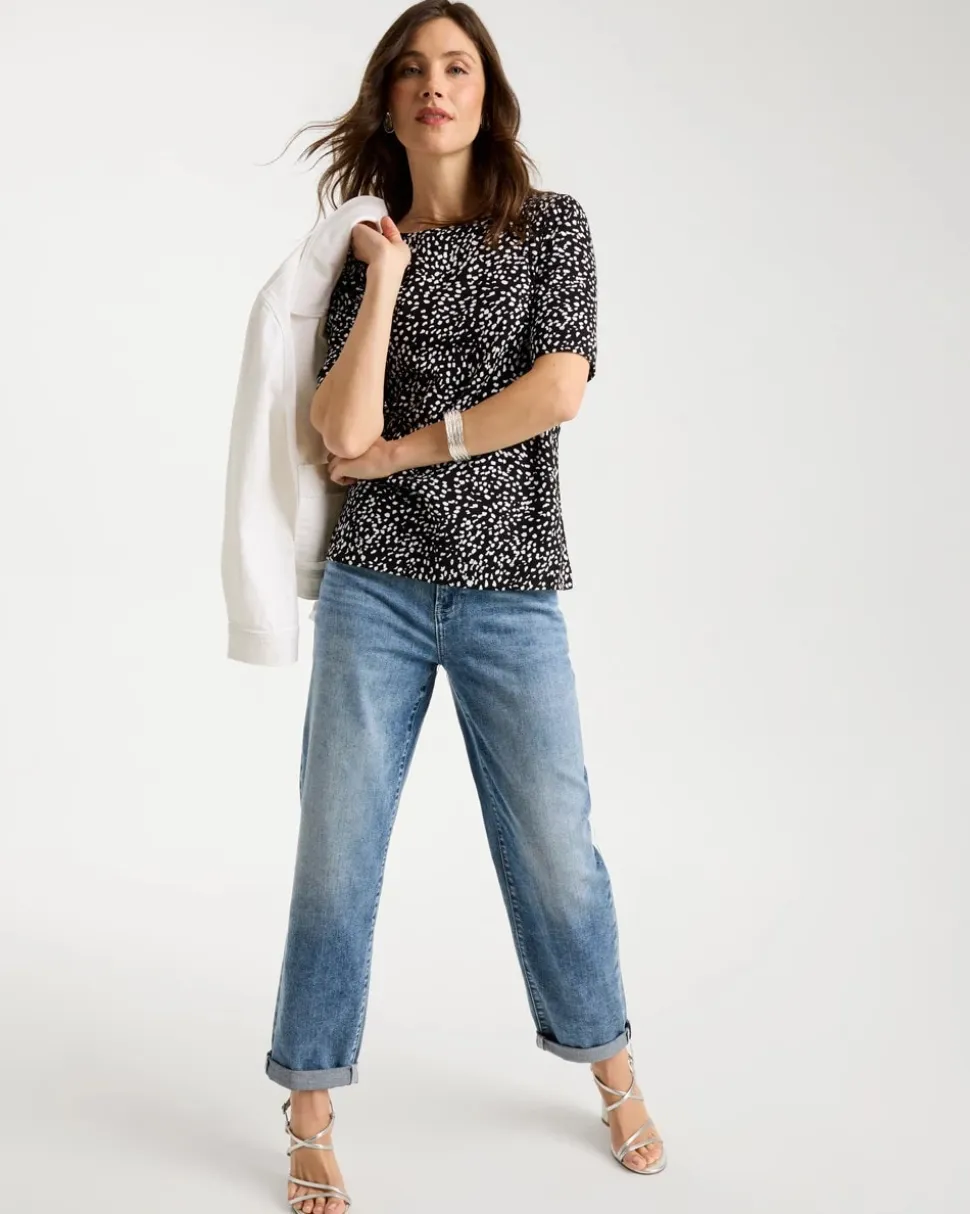 Printed Pima Elbow Sleeve Tee