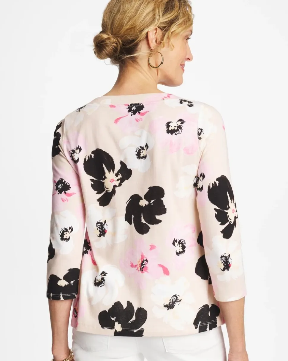 Printed Pima 3/4 Sleeve Tee