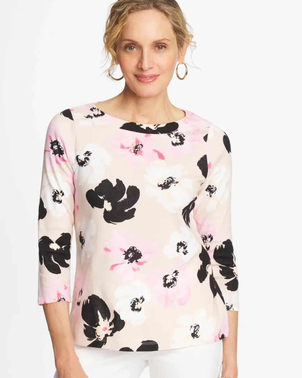 Printed Pima 3/4 Sleeve Tee