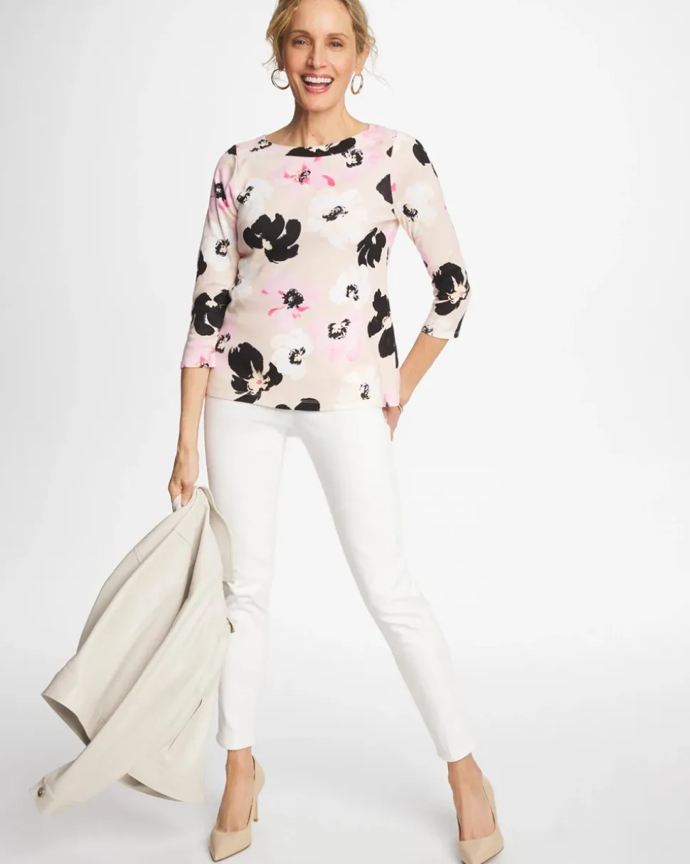 Printed Pima 3/4 Sleeve Tee