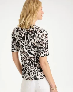 Printed Pima V-Neck Tee