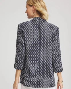 Printed Soft Crepe Blazer