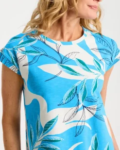 Printed Soft-Stretch Cotton Slub Dress