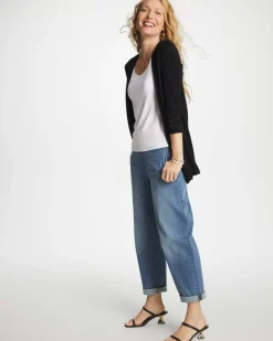 Pull-On Boyfriend Cropped Jeans