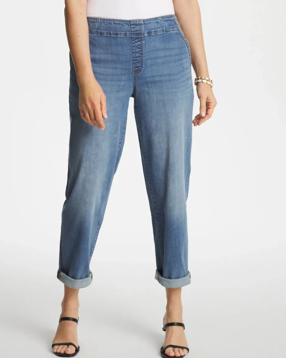 Pull-On Boyfriend Cropped Jeans