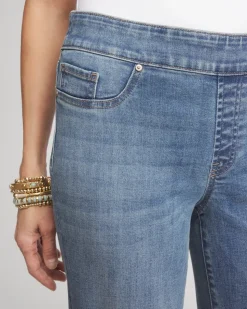 Pull-On Straight Cropped Jeans
