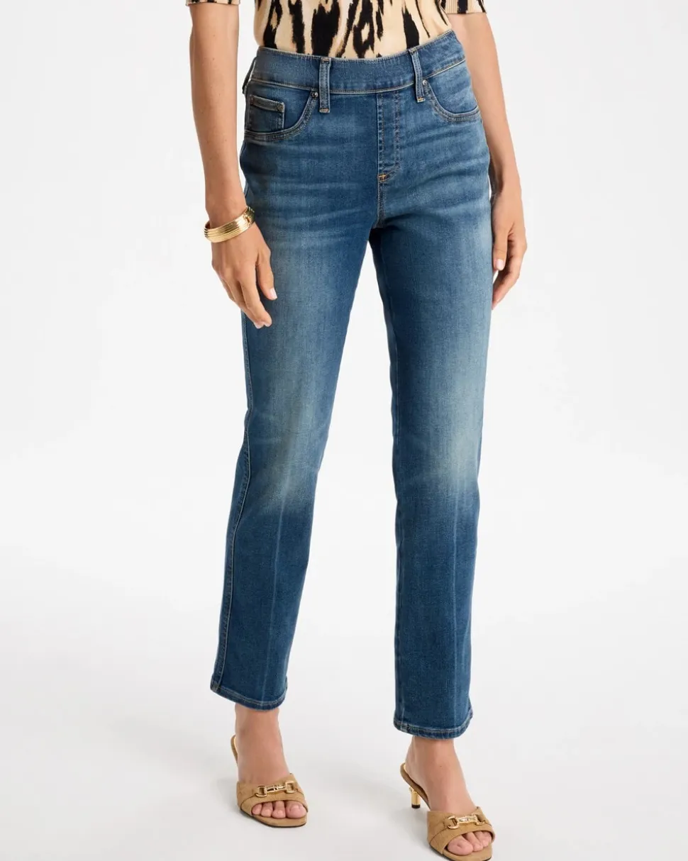 Pull-On Straight Jeans