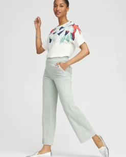 Pull-On Wide Leg Ankle Jeans