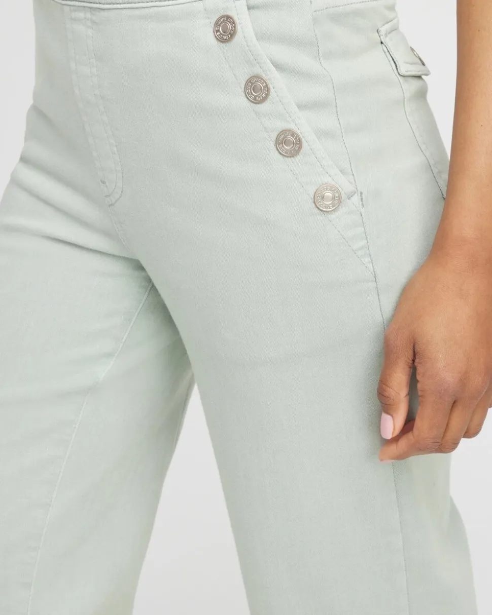 Pull-On Wide Leg Ankle Jeans