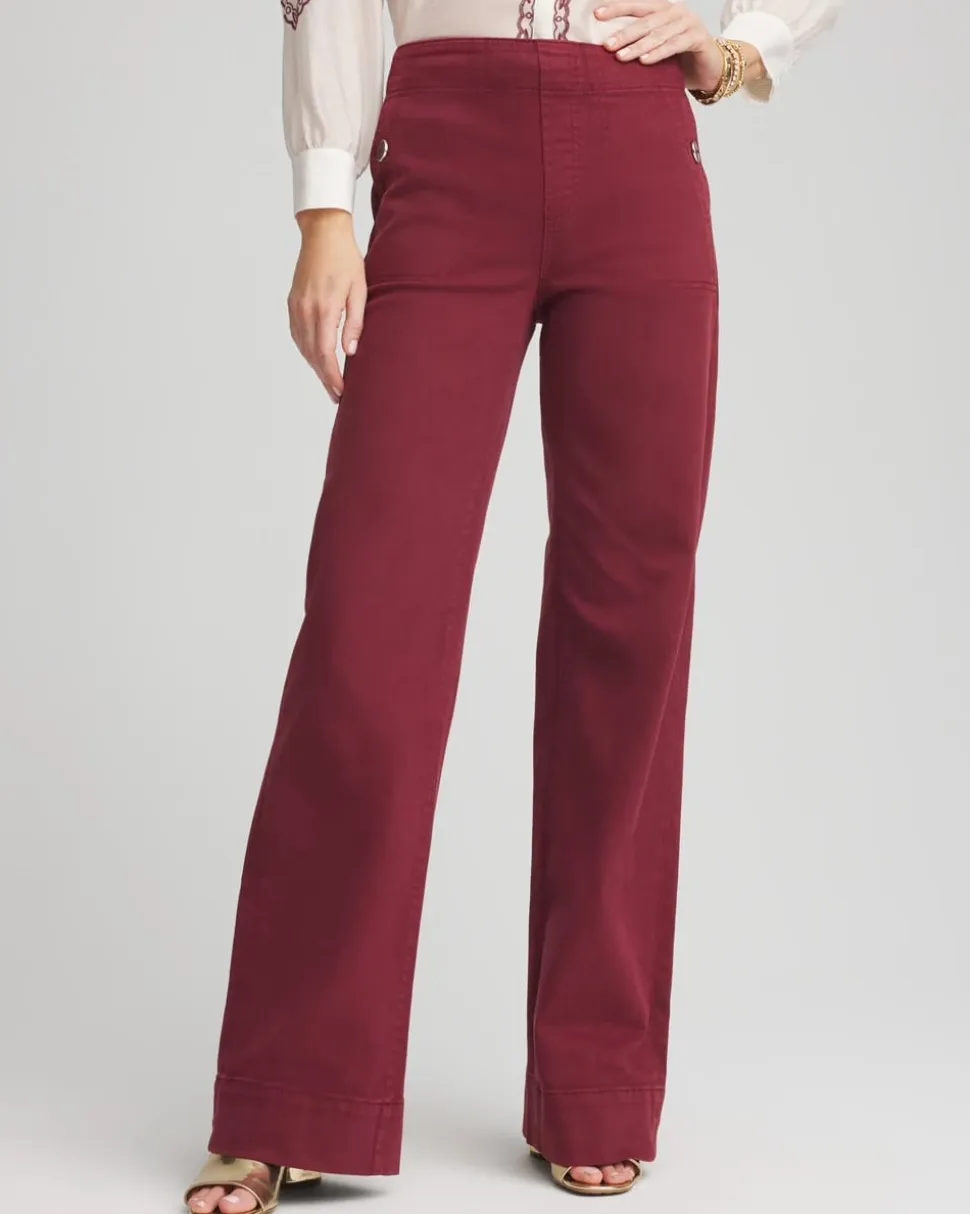 Pull-On Wide-Leg Jeans