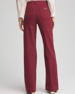 Pull-On Wide-Leg Jeans