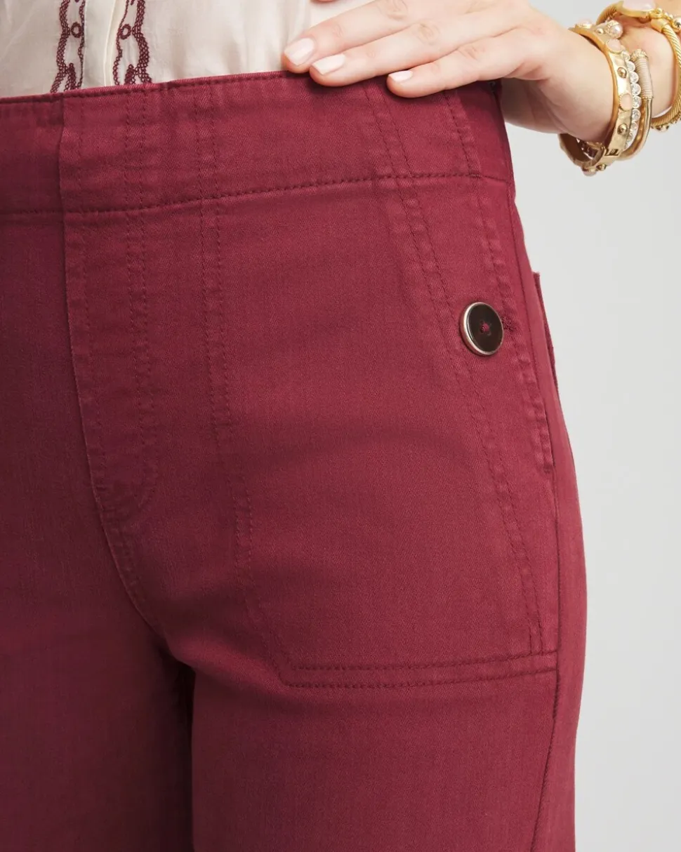 Pull-On Wide-Leg Jeans