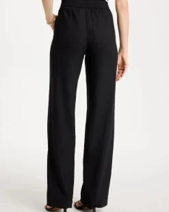 Pull-On Wide-Leg Linen Pants