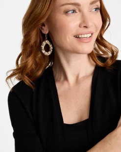 Python Animal Print Open Hoop Earrings