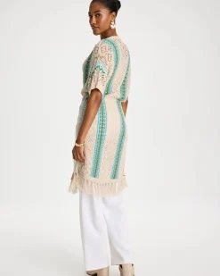 Rainbow Crochet Pointelle Vest