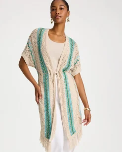 Rainbow Crochet Pointelle Vest