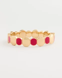 Raspberry Enamel Stretch Bracelet